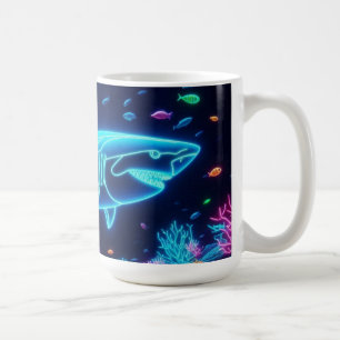 Farbiger Neonhai Kaffeetasse