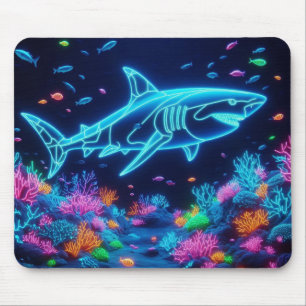 Farbiger Neonhai Mousepad