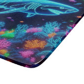 Farbiger Neonhai Schneidebrett (Ecke)