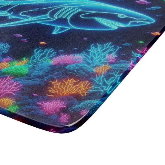 Farbiger Neonhai Schneidebrett (Ecke)