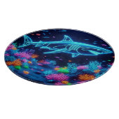 Farbiger Neonhai Schneidebrett (Ecke)