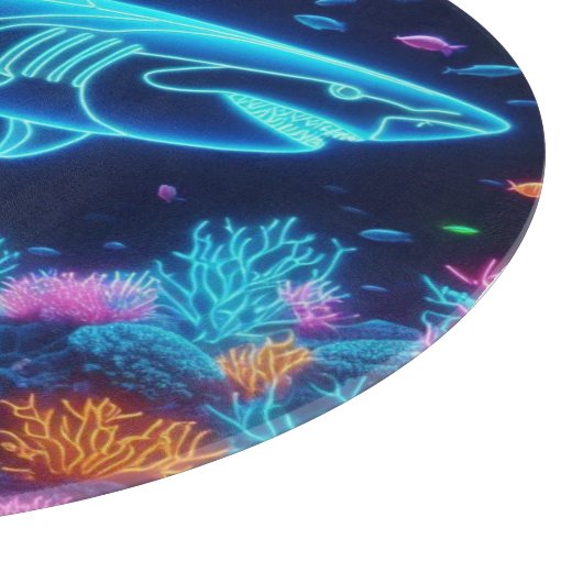 Farbiger Neonhai Schneidebrett (Ecke)