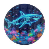 Farbiger Neonhai Schneidebrett (Vorderseite)