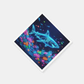 Farbiger Neonhai Serviette (Ecke)