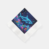 Farbiger Neonhai Serviette (Ecke)