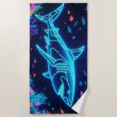 Farbiger Neonhai Strandtuch (Vorderseite)