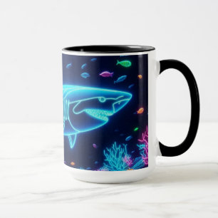 Farbiger Neonhai Tasse