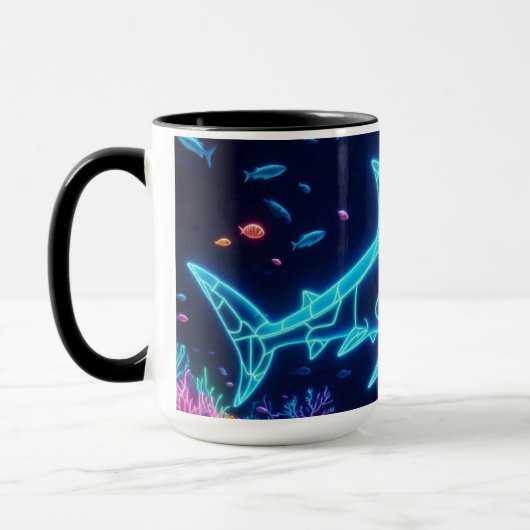 Farbiger Neonhai Tasse (Links)