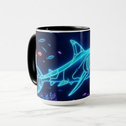 Farbiger Neonhai Tasse (Vorderseite Links)