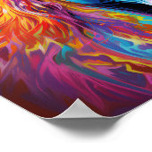 Farbiger Neonpferdruck, Poster (Ecke)