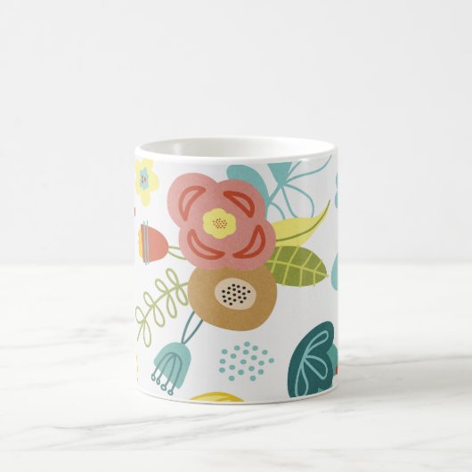 Farbiger Niedlicher Blumenmuster Lichthintergrund Kaffeetasse (Mittel)