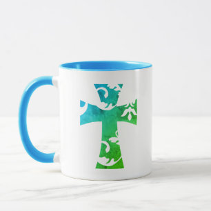 farbiger niedlicher FLORAL-CROSS Tasse