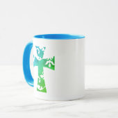 farbiger niedlicher FLORAL-CROSS | Tasse (Vorderseite Links)