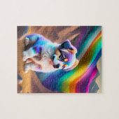 Farbiger Niedlicher Hund Puzzle (Horizontal)