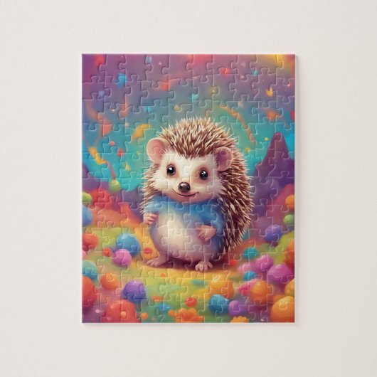 Farbiger Niedlicher Igel Puzzle (Vertikal)