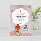 Farbiger Niedlicher Illustrierter Hund zum Geburts Einladung (Stehend Vorderseite)