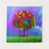 Farbiger Obstbaum Wandteppich (Vorderseite)