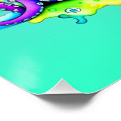 Farbiger Oktopus Gitarre spielen Poster (Ecke)