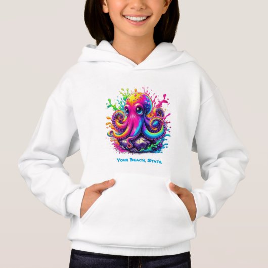 Farbiger Oktopus Hoodie (Vorderseite)