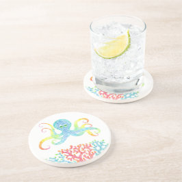 Farbiger Oktopus Sandstein Untersetzer