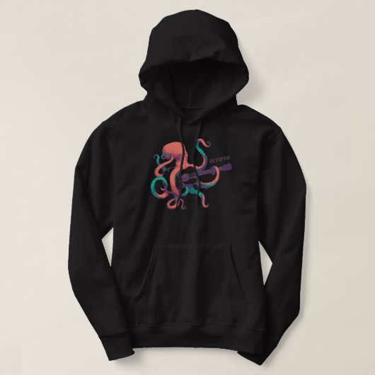 Farbiger Oktopus spielt Gitarre Hoodie (Design vorne)