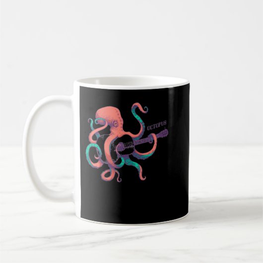 Farbiger Oktopus spielt Gitarre Kaffeetasse (Links)