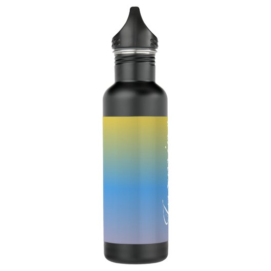 Farbiger Ombré-Skriptname Edelstahlflasche (Links)