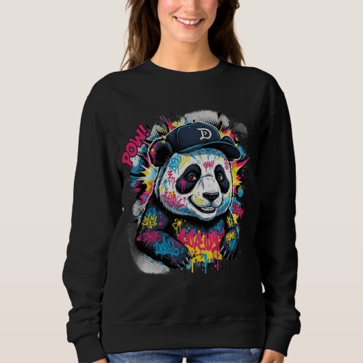 Farbiger Panda Sweatshirt (Vorderseite)
