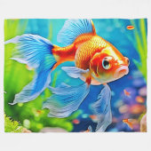 Farbiger Panzer Goldfisch Design Fleecedecke (Vorderseite (Horizontal))
