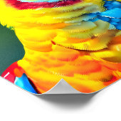 Farbiger Papagei auf grünem Hintergrund Poster (Ecke)