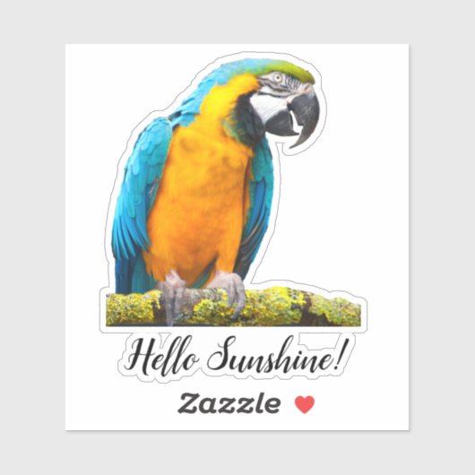 Farbiger Papagei auf Lichen Branch Foto Custom Aufkleber (Blatt)