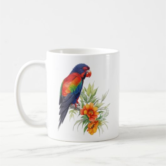 Farbiger Papagei Kaffeetasse (Links)