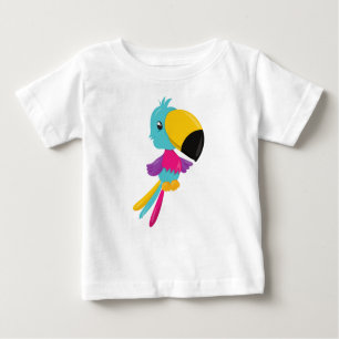 Farbiger Papagei, Niedlicher Papagei, tropischer P Baby T-shirt