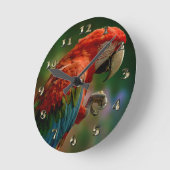 Farbiger Papagei Runde Wanduhr (Winkel)