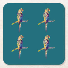 Farbiger Papagei-Untersetzer Rechteckiger Pappuntersetzer