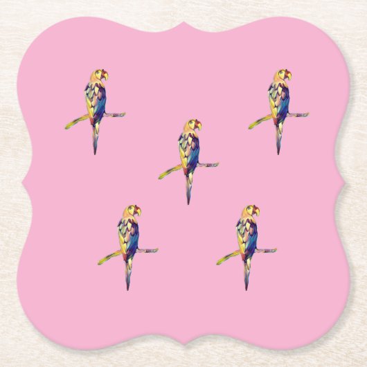Farbiger Papagei-Untersetzer Untersetzer (Vorderseite)