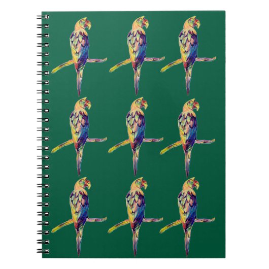 Farbiger Papageien Notizbuch Notizblock (Vorderseite)