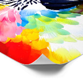 Farbiger Papageienvogel auf grünem Hintergrund Poster (Ecke)