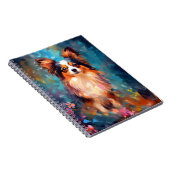Farbiger Papillon Hund Notizblock (Rechte Seite)