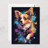 Farbiger Papillon Hund Postkarte (Vorne/Hinten)