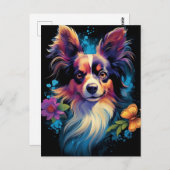 Farbiger Papillon Hund Postkarte (Vorne/Hinten)