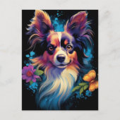 Farbiger Papillon Hund Postkarte (Vorderseite)