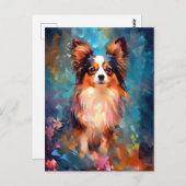 Farbiger Papillon Hund Postkarte (Vorne/Hinten)