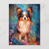 Farbiger Papillon Hund Postkarte (Vorderseite)