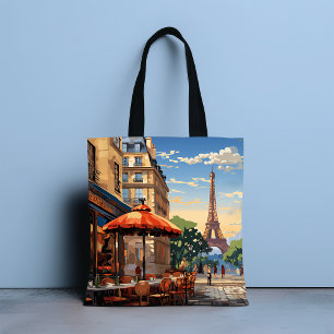 Farbiger Pariser Französischer Café Eiffelturm Ges Tasche