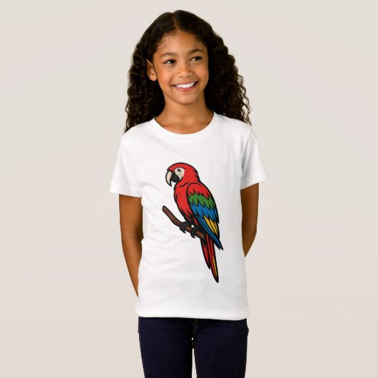 Farbiger Parrot-Bird-Grafischer T - Shirt (Vorne ganz)