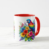 Farbiger Parrot Design Cup Tasse (VorderseiteRechts)