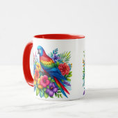 Farbiger Parrot Design Cup Tasse (Vorderseite Links)