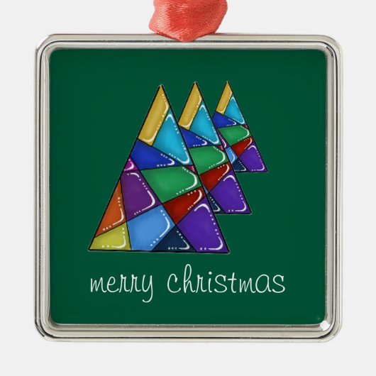 Farbiger Patchwork-Weihnachtsbaumschmuck  Ornament Aus Metall (Vorne)