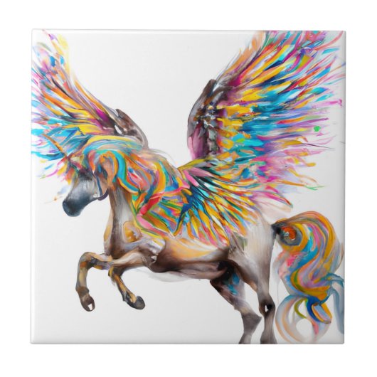 Farbiger Pegasus Fliese (Vorderseite)